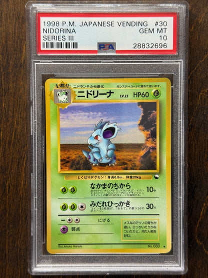 JPN - Nidorina #30 - PSA 10 - Vending Series 3 [1998]